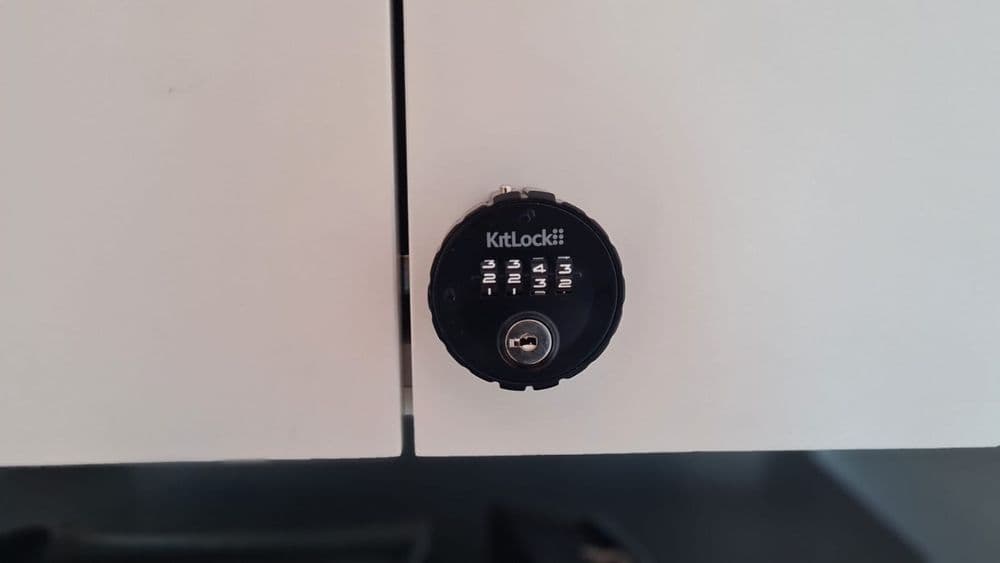 Dial Lock Installation on Cupboard